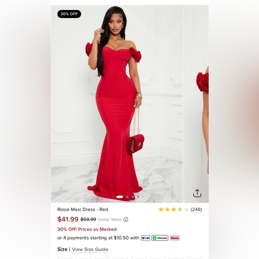 Elegant Red Maxi Dress (New)